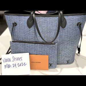 Louis Vuitton Epi Neverfull MM Denim Light
